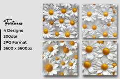 Autumn Daisy Flowers Digital Paper Product Image 3