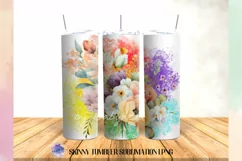 Watercolor Flower 20 OZ Tumbler Sublimation Design PNG Product Image 3