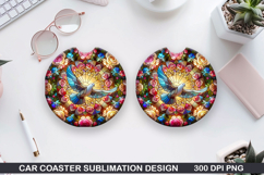 Dove Car coaster sublimation, Valentines Coaster PNG Product Image 1