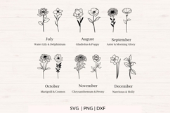 Birth Month Flower SVG | 24 Floral Designs Product Image 3