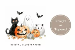 Cartoon Halloween Cat Tumbler Wrap, Halloween Bats Tumbler Product Image 3