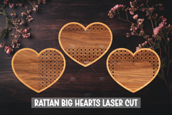 Boho Rattan Hearts Laser Cut SVG, Home Decor Laser cut Product Image 1