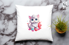 Cute Kawaii Kitten Candy Clipart Sublimation PNG Product Image 3