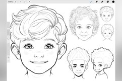 160 Procreate Young Child Boy Head Stamp Brushes Product Image 5
