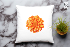 Orange Chrysanthemum Floral Clipart Sublimation PNG Product Image 3