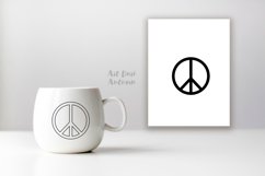 Peace sign silhouette and outline | Svg, Dxf and Png files Product Image 2