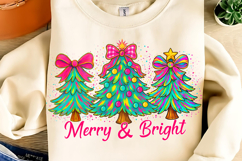 Merry and Bright Christmas Tree Coquette, Christmas Tree PNG Product Image 2