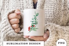 Watercolor Christmas bouquet sublimation Product Image 3