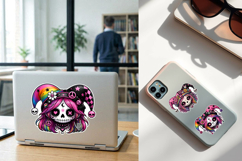 Halloween Joker. Halloween Stickers design PNG Product Image 2