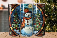 Christmas Stained Glass Snowman Tumbler Designs Product Image 1