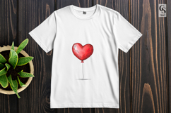 Hand Drawn Red Heart Balloon Clipart Sublimation PNG Product Image 3