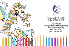 Cute Unicorn coloring page for kids Product Image 3