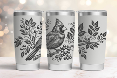 Tumbler laser svg| 20oz Tumbler Christmas Cardinal bird wrap Product Image 1