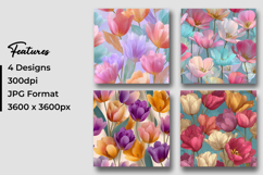 Colorful Tulips Flowers Pattern Digital Paper Product Image 3
