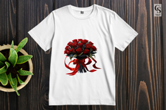 Elegant Red Rose Bouquet Clipart Sublimation PNG Product Image 2