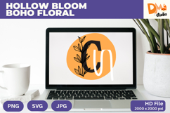Hollow Bloom Boho Floral Monogram Product Image 1