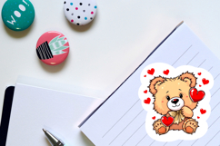 Teddy bear Valentine sticker | Cute animal stickers sheet Product Image 3