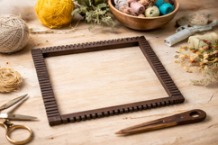 Weaving loom square 4 side small digital download file fiber Product Image 3