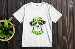 Cute Shamrock Hat Dog Clipart Sublimation PNG Product Image 3