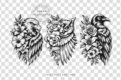 Floral Bird Silhouette SVG Product Image 3