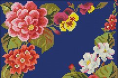 Vintage Cross Stitch Scheme Dahlia and pansies Product Image 2