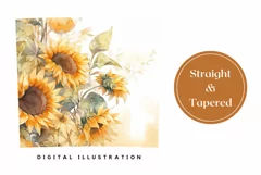 Sunflowers Tumbler Design, Watercolor Sunlowers Sublimation Product Image 3