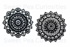 Doily, Black, Ephemera, PNG, Flower, Clipart Product Image 3