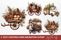 Cozy Christmas Farm Clipart Christmas Farm Sublimation Product Image 1