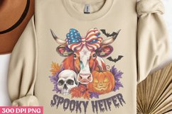 Spooky Heifer PNG, Highland Cow Sublimation PNG Product Image 3