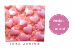 Glitter Love 3D Hearts Tumbler Template, Valentine's Day PNG Product Image 3