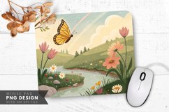 Whimsical Butterfly Haven Mouse Pad PNG Design Product Image 1