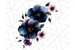 Gothic Floral PNG, Dark Aesthetic Flowers Clipart Print Product Image 3