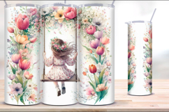 4 Spring Girl Tumbler Wrap Sublimations, 20 oz Product Image 5