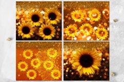 Gold Summer Sunflowers | 8 tumbler sublimation designs Product Image 3