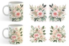 3D Flowers Mug Wrap | Sublimation Coffee Cup Product Image 6