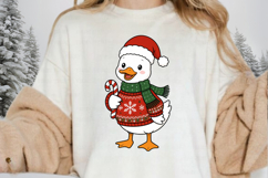 Cute Christmas Duck PNG, Candy Cane Duck Sublimation Design Product Image 2