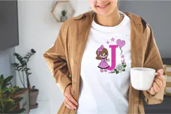 Letter J Girl Machine Embroidery Design Product Image 2