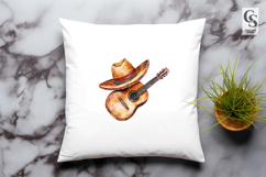 Mexican Guitar Sombrero Clipart Sublimation PNG Product Image 3