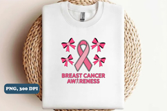 Coquette Breast Cancer PNG in October Sublimation design Product Image 4