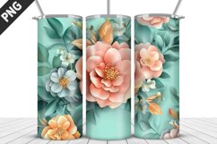 Flowers Tumbler Wrap | Sublimation Design | Tumbler PNG Product Image 1