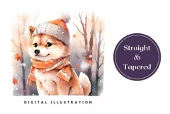Christmas Tumbler Wrap, Watercolor Christmas Dog Sublimation Product Image 3