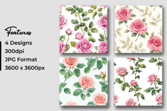 Pink Garden Roses Digital Paper Product Image 3