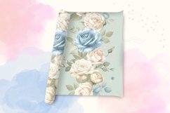 Elegant Vertical Floral Border Digital Paper - Seamless Product Image 3