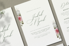 minimalist wedding card invitation set with roses flower Product Image 3