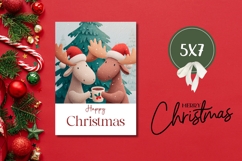 Cartoon Christmas Moose Greeting Card, Christmas Tree Card Product Image 3