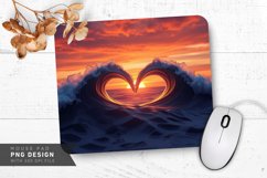 Ocean Heart Waves Mouse Pad PNG Design Product Image 1