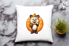 Cute Forest Animal Pumpkin Clipart Sublimation PNG Product Image 3