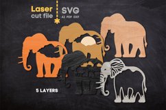 Elephant SVG Laser cut file for Glowforge Product Image 3