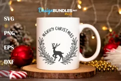 Merry Christmas Deer SVG, Christmas Door Sign Cut File Product Image 3