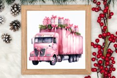 Pink Christmas Car clipart Sublimation, Christmas clipart Product Image 3